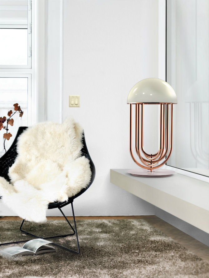 The Most Incredible Living Room Ideas Using Copper turner table lamp by delightfull