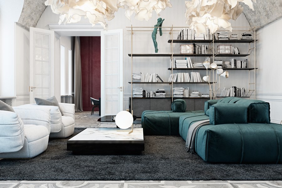 Luxury Living Room in Italian Contryside 1