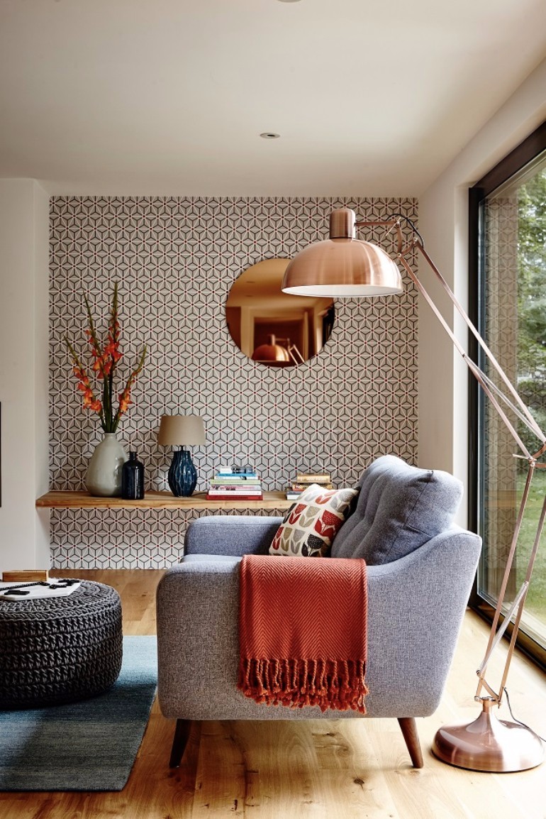 Living Room Inspiration: Living Room Pattern Wallpaper Is Better